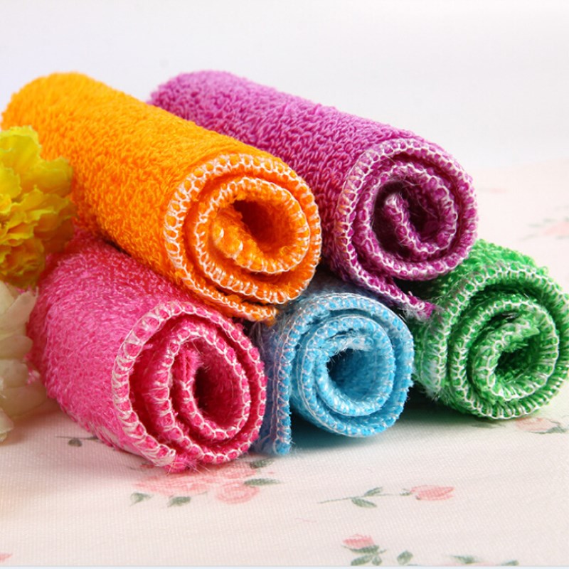 5/20PCS Dish Cloth Bamboo Fiber High Efficient Anti-grease Cleaning towel Washing Towel Magic Kitchen Cleaning Wiping Rag