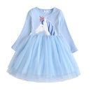 VIKITA Kids Heart Dresses Children Autumn Long Sleeve Vestidos Kids Casual Dress Toddler Mesh Tulle Dresses Children Clothing