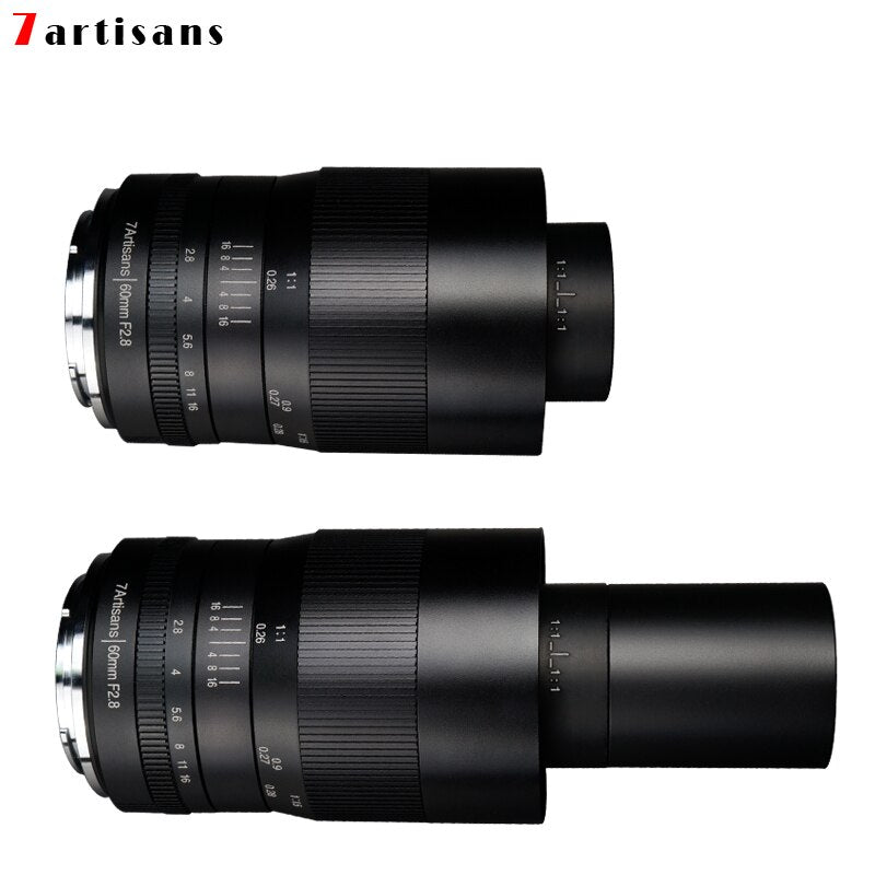 7artisans 7 artisans 60mm F2.8 1:1 Magnification Macro Lens For Canon EOS-M  Sony E Fuji FX Micro 4/3 Camera Lens
