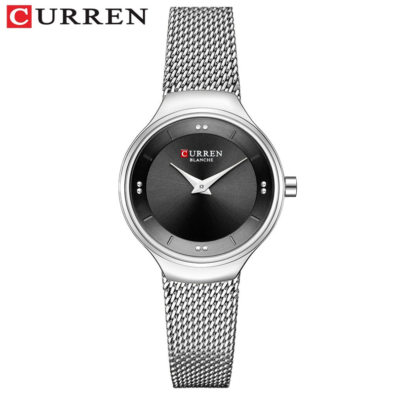 Elegante Damenuhren CURREN Mode Quarz Edelstahl Mesh Uhr Weibliche Einfache Armbanduhr für Damen Uhr reloj mujer