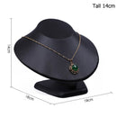 Black PU Leather Jewellery Ring Earrings Stand Holder Set Jewelry Pendant Necklace Chain Chokers Display Bust Bangle Organzier