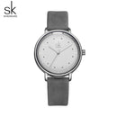 Shengke Simple Watch For Women Brown Retro Leather Relogio Feminino Top Brand Women&