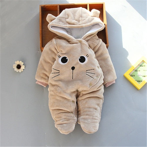 Newborn Baby Girl Clothes 0-3 months Winter Thick Warm Baby Footies Cotton Infant Kid&