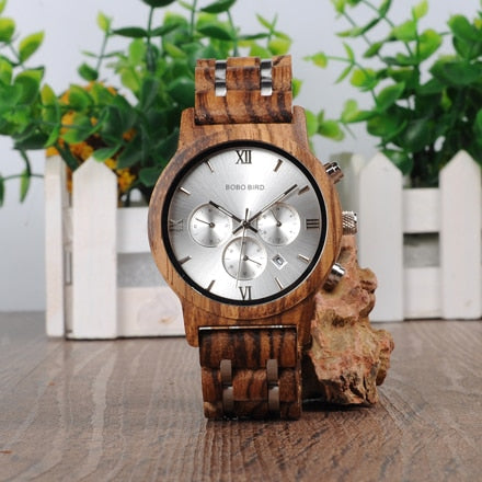 BOBO BIRD L-P19 Moda de alta calidad Top Marca de lujo Relojes deportivos Hombres de madera Diseñador Cuarzo Orologio OEM Hombres Relojes