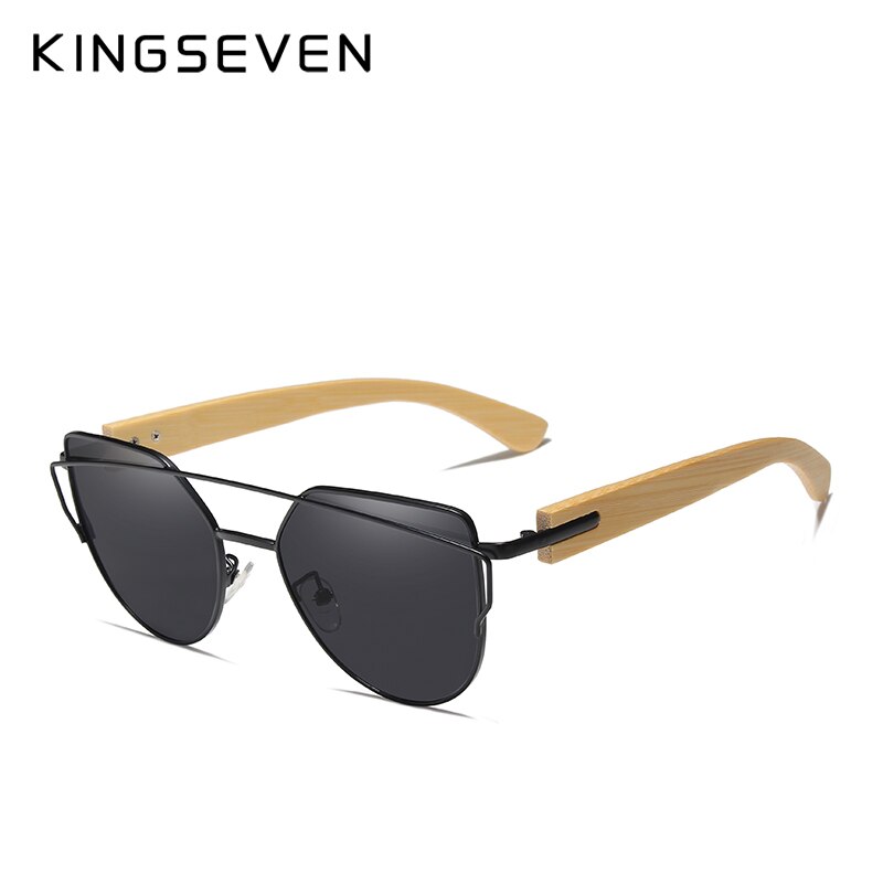 KINGSEVEN Handmade Wood Sunglasses Men Bamboo Sunglass Women Brand Design Original Wood Glasses Oculos de sol masculino