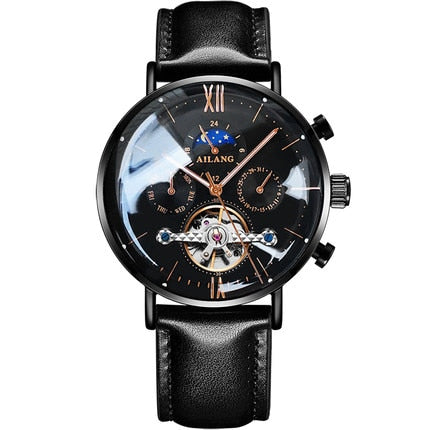 Reloj de calidad SSS AILANGmen tourbillon, reloj automático minimalista, reloj de pulsera de engranaje de último diseño, reloj mecánico diésel para hombres