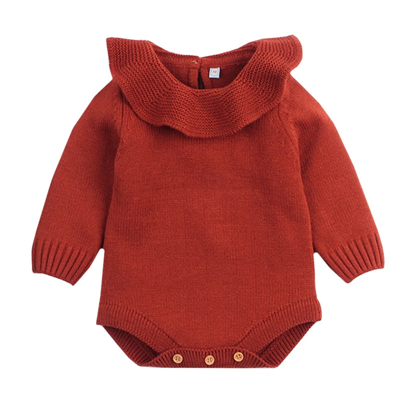 Baby Boy Girl Autumn Winter Clothes Long Sleeve Solid Color Knitted Warm Romper Jumpsuit Newborn Clothes