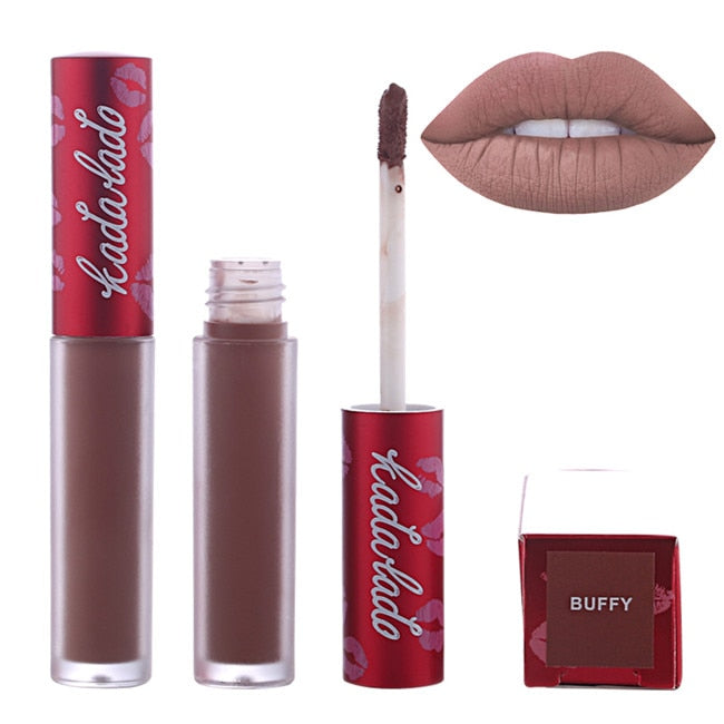 Marca Lip Gloss Impermeable Nude Larga duración Mate Liquid Lipstick Kit Red Lip Stick Lip Makeup Lipgloss Belleza Cosméticos Set