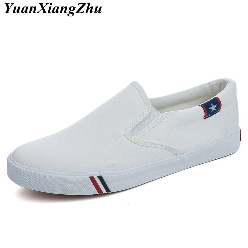 Men Canvas Shoes Simple Casual Mens Loafers 2019 Autumn High Quality Anti-Slip Comfortable Vulcanized Shoes Man Flats Size 35-47