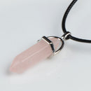 LFPU Natural Stone Pendant Bullet Shape Healing Point Crystal Stone Pendant Necklace Women Jewelry