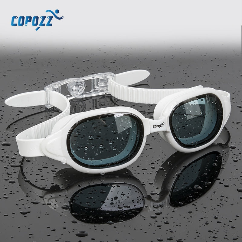 COPOZZ Gafas de natación Miopía 0 -1.5 a -7 Hombres Mujeres Anti niebla Protección UV Gafas de natación impermeables Dioptrías Gafas de natación