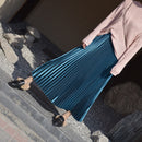 2022 Spring Women Long Pleated Skirt High Waist Women Long Skirt Female Autumn High Quality Women Maxi Skirt Vintage Saia