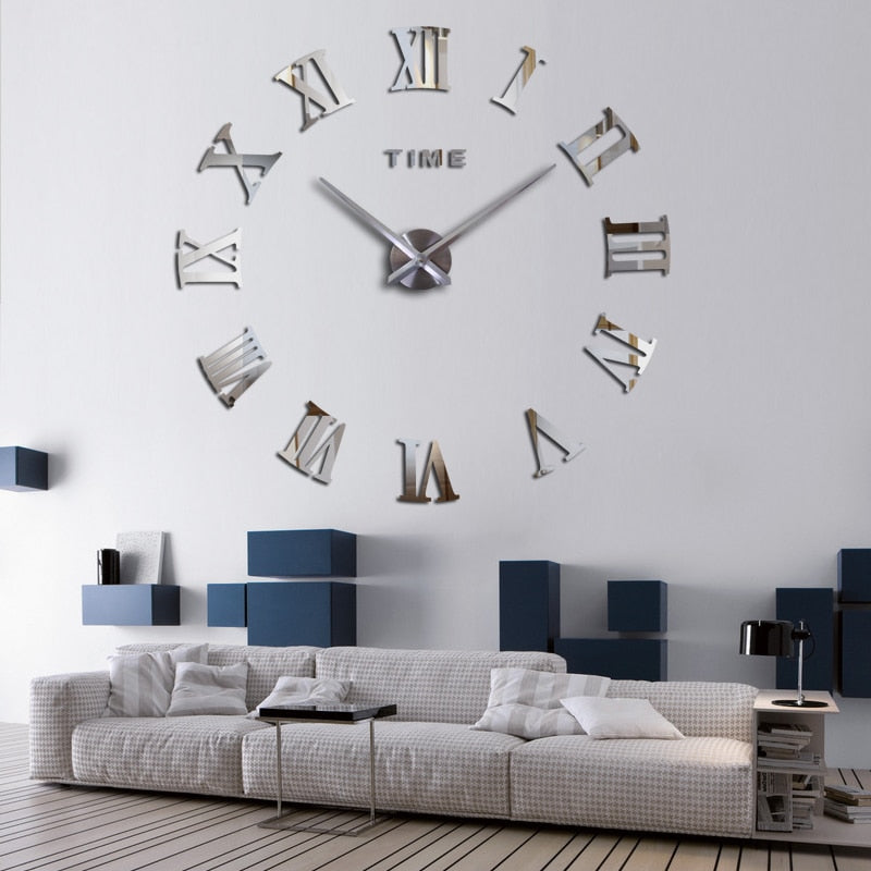 special offer 3d big acrylic mirror wall clock diy quartz watch still life clocks modern home decoration living room stickers