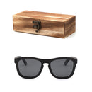 Retro hombres polarizados mujeres gafas de sol madera negra niños parejas gafas de sol hechas a mano UV400 con caja de madera de bambú