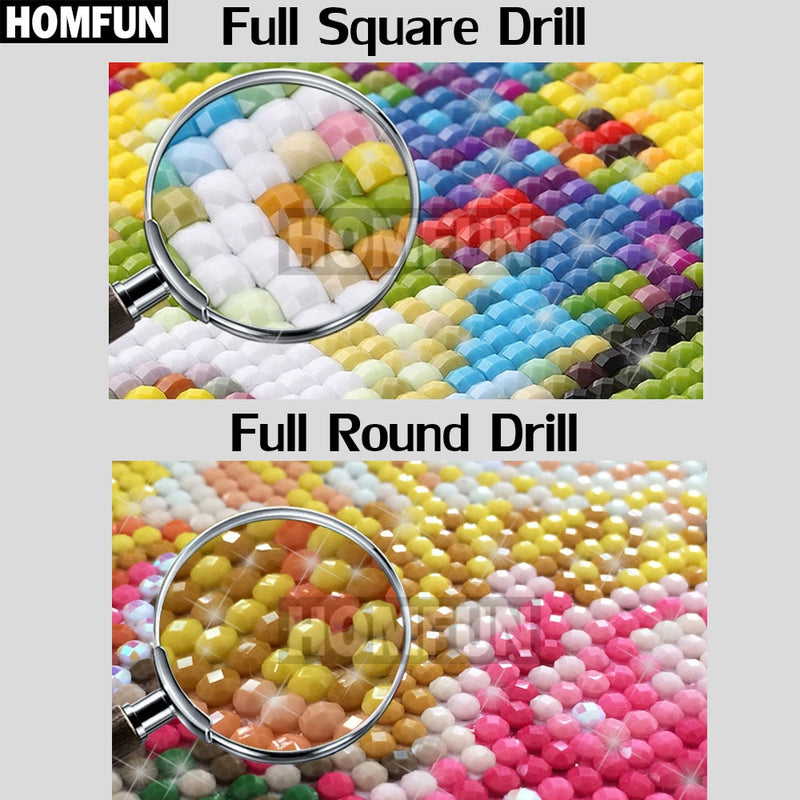 HOMFUN Full Square/Round Drill 5D DIY Diamond Painting &quot;Colored skull&quot; 3D Embroidery Cross Stitch 5D Home Decor A16100