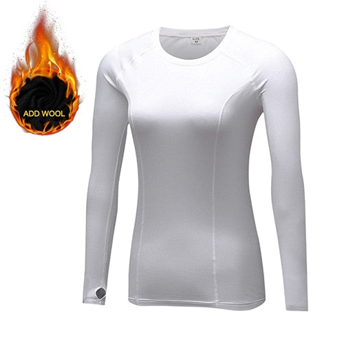 Yuerlian 15% Elasthan Add Wool Damen Fitness Strumpfhosen T-Shirt Workout Bluse Sport Running Sportswear Langarm Gym Yoga Shirt