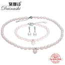 Dainashi 2019 925 Sterling Silver Natural Freshwater Pearl Fine Jewelry for Women Elegant Earrings and Necklace and Bracelet Set