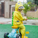 Mono impermeable de moda para niños de 2 a 4 años, chubasquero con capucha, dinosaurio de dibujos animados, chubasquero de una pieza para niños, equipo de lluvia para gira de bebé