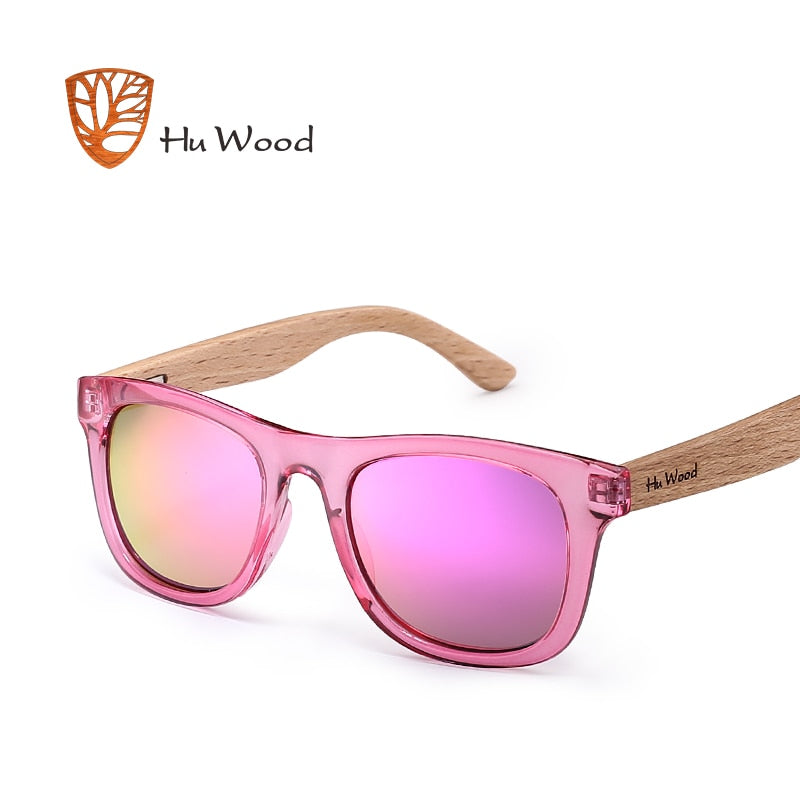 Hu Wood Kids Polarized Sunglasses for Boys and Girls with Recycled Frames and Beech Wood Arms | 4 to 8 years