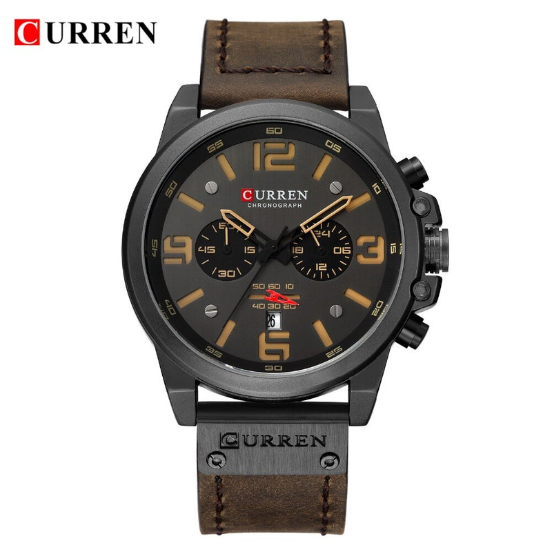 Nuevo reloj para hombre CURREN, relojes de pulsera de cuarzo de lujo para hombre, relojes deportivos con fecha militar de cuero para hombre, reloj Masculino