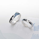 Thaya Flying Bird Wave Ring s925 Silver Blue Drop Oil 3D Wave Couple Rings for Women Elegant Irish Fine Jewelry Lovers&