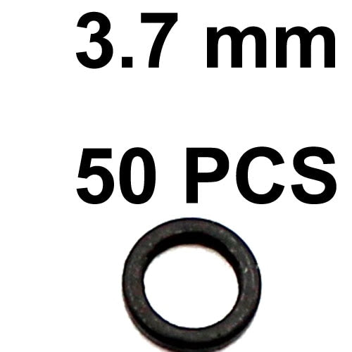 50 Uds. Anillos de aparejo redondo negro mate 3,1mm 3,7mm no reflectante Terminal de pesca de carpa aparejos de pesca de carpa Material de fabricación de aparejo