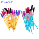 500 Pcs/lot Disposable One-off  5 Mix Colors Nylon Mascara Wands Eyelash Extension Applicator Spoolers Makeup Brushes