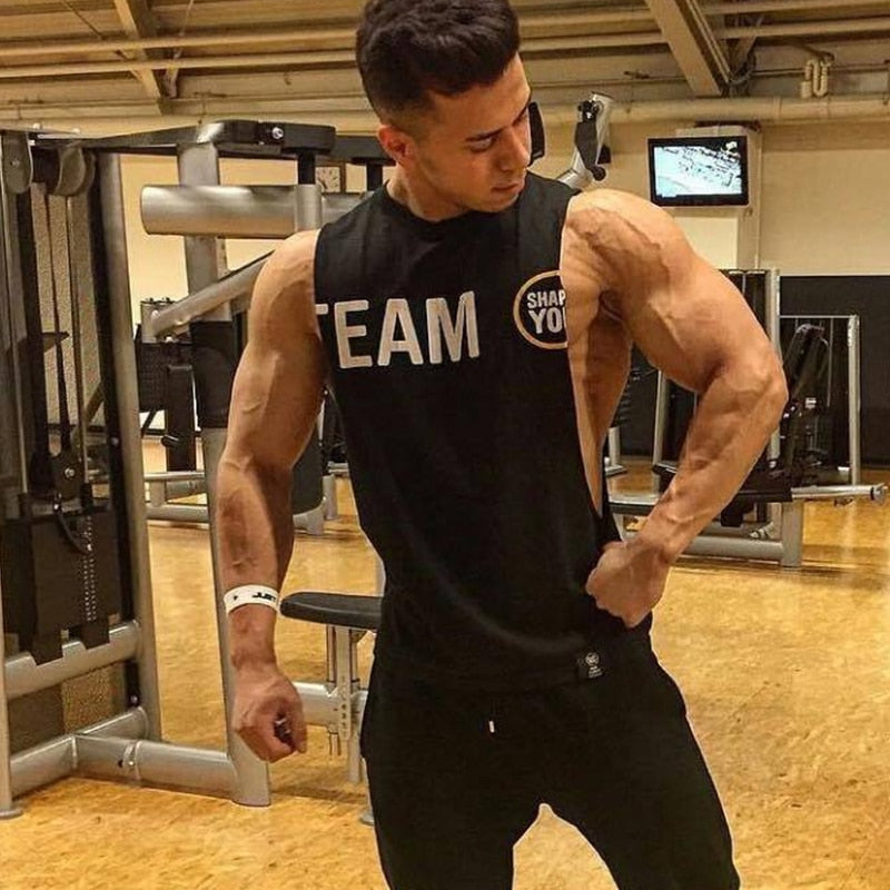 Mens gyms Fitness Bodybuilding cotton Tank Tops Stringer Singlet Vest Clothes sleeveless shirts muscle male Summer undershirt