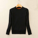2021 Winter Plus Thick Velvet knit Sweater Bottoming shirt Velvet lining Warm Pullover Sweater female Fashion Thick Sweater