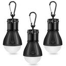 3 LEDs Tent Hanging Lamp 3 Modes LED Bulb Carabiner Bulb Light Portable Lantern Outdoor SOS Camping Lamp Emergency Lighting AAA