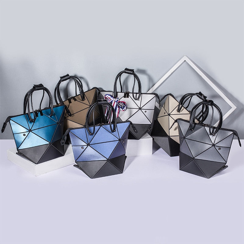 Neue Mode Leuchtende Bao Tasche Frauen Geometrie Handtasche Lässige Weibliche Matte Faltbare Tragetaschen Frauen Diamant Umhängetasche Umhängetasche