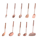 1 Uds. Utensilios de cocina de acero inoxidable, utensilios de cocina de oro rosa, herramienta de cocina de alta calidad, cuchara funcional para servir, cuchara para sopa, espátula