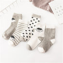 5 Paar/Los Baumwolle Baby Socken Drucken Schnurrbart Mädchen Jungen Kinder Socken Frühling Herbst Säuglingskleinkind Kinder Socken Für 1-3 Jahr