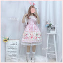 Japanese JSK Lolita Dress women summer dress sweet soft girl wind cute cartoon lolita suspender dress cute