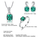 UMCHO, conjuntos de joyería de plata de ley 925 para mujer, anillo de esmeralda con piedras preciosas, pendientes de tuerca para mujer, joyería fina de boda, nuevo