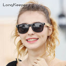 LongKeeper Polarisierte Holz Bambus Sonnenbrille Damen Markendesign Herren Echtholz Arme Sonnenbrille Mirrorr Lens Gafas de sol