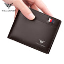 WilliamPOLO Marke Business Herren Geldbörse Echtes Leder Bifold Wallet Bank Kreditkartenetui Ausweishalter Männliche Geldbörse Taschen Neu