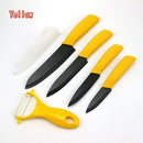 FINDKING High Quality  Zirconia Black Blade 3" 4" 5" 6" inch + Peeler + Covers Ceramic Knife Set Kitchen Professional  knife