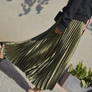 2022 Spring Women Long Pleated Skirt High Waist Women Long Skirt Female Autumn High Quality Women Maxi Skirt Vintage Saia