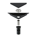 Modern Stainless steel Bathroom Tile Invisible Shower Triangle Floor Drain Cover Hair Shower Catcher Clean Strainer Matte Black
