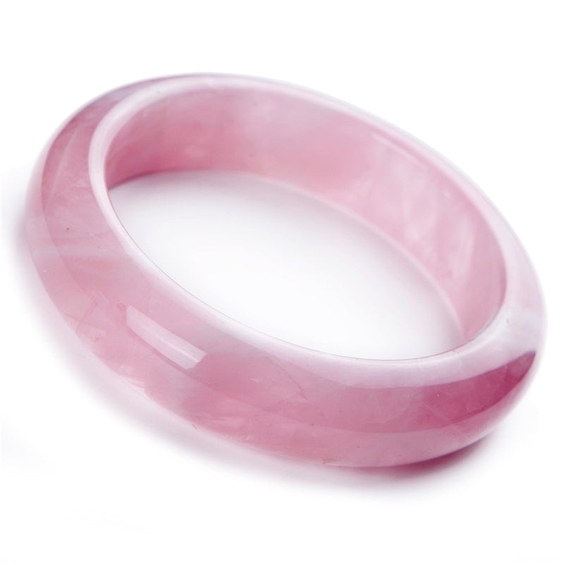 Natürlicher rosafarbener Rosenquarz-Kristall-Edelstein-Frauen-Dame Fashion Bangle Innendurchmesser 60 mm AAAAA