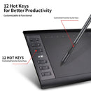 10moons 10x6 Inch Graphic Drawing Tablet  8192 Levels  Digital Tablet  No need charge Pen