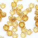 Bead Caps 300Pcs/lot Pick 4 Colors 5Leaf Hollow Flower End Beads Caps 10mm Jewelry Findings Making DIY Jewelry Supplies