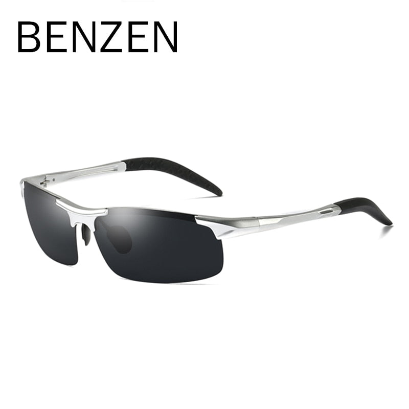 Gafas de sol polarizadas BENZEN para hombre, gafas de sol deportivas Al-Mg de calidad, protección UV para hombre, gafas para conducir al aire libre, gafas 9333