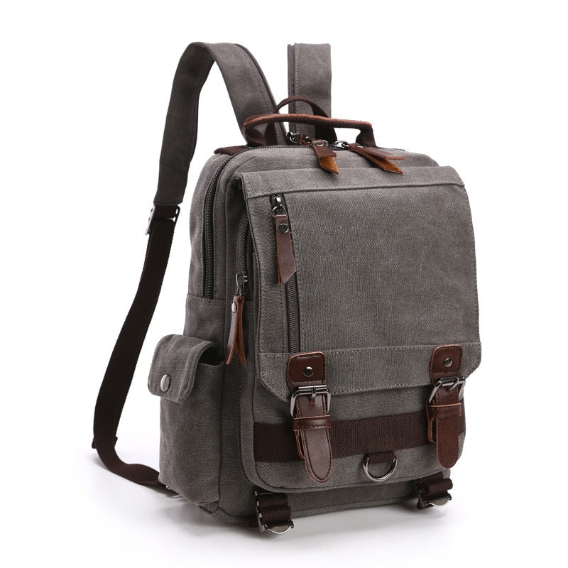 Scione Small Canvas Backpack Men Travel Back Pack Multifunctional Shoulder Bag Women Laptop Rucksack School Bags Female Daypack