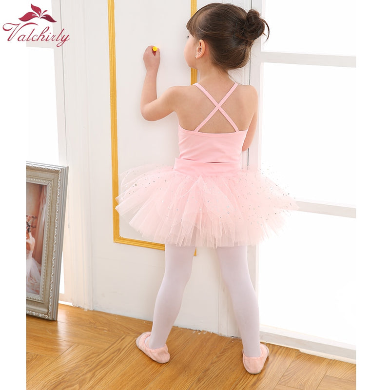 New Ballett Bodysuit Mädchen Tanzkostüme Kinder Trikot Tutu Ballerina Glitzernde Ballettkleidung für Mädchen