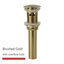 Quality Brass Bathroom Basin Pop Up Drain With Overflow Design Black/White/Chrome Plated/Zirconium gold/rose/ORB waste stopper