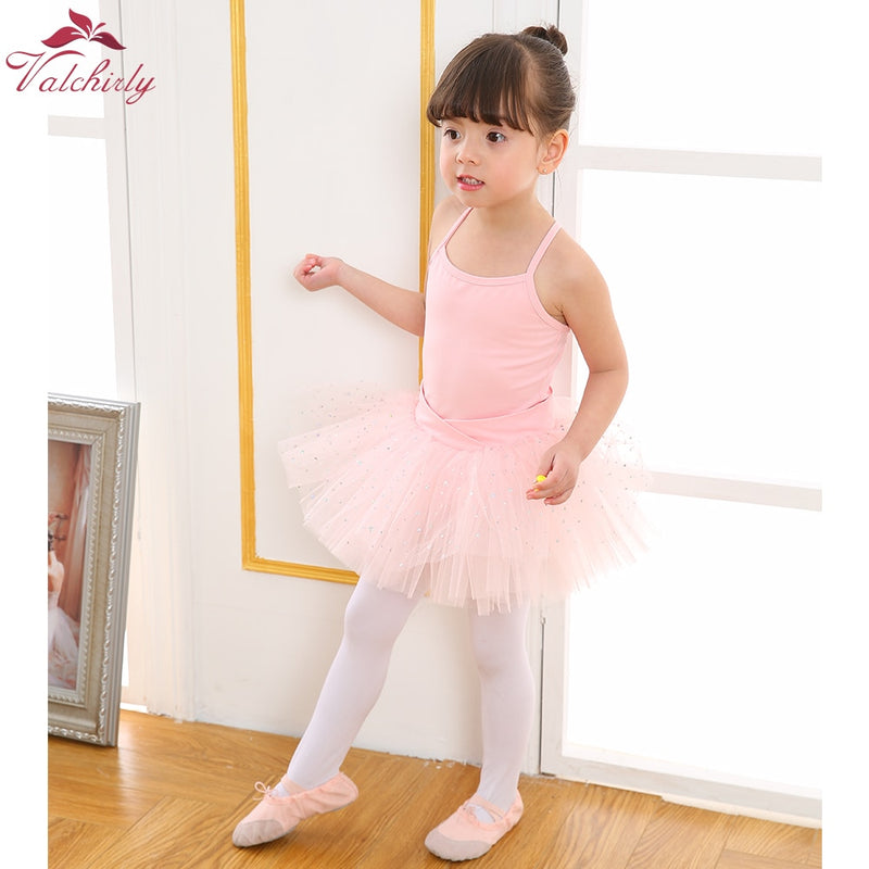 New Ballett Bodysuit Mädchen Tanzkostüme Kinder Trikot Tutu Ballerina Glitzernde Ballettkleidung für Mädchen