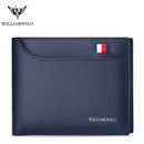 WilliamPOLO Marke Business Herren Geldbörse Echtes Leder Bifold Wallet Bank Kreditkartenetui Ausweishalter Männliche Geldbörse Taschen Neu