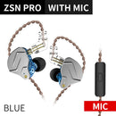 KZ ZSN Pro In Ear Auriculares Tecnología híbrida 1BA + 1DD HIFI Bass Metal Auriculares Sport Noise Cancelling Auriculares Monitor